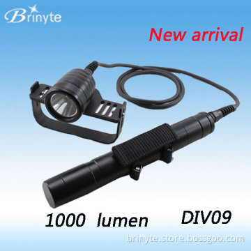 2014 New Div09 Diving Flashlight 1000 Lumen Scuba Diving Equipment LED Canister Diving Light